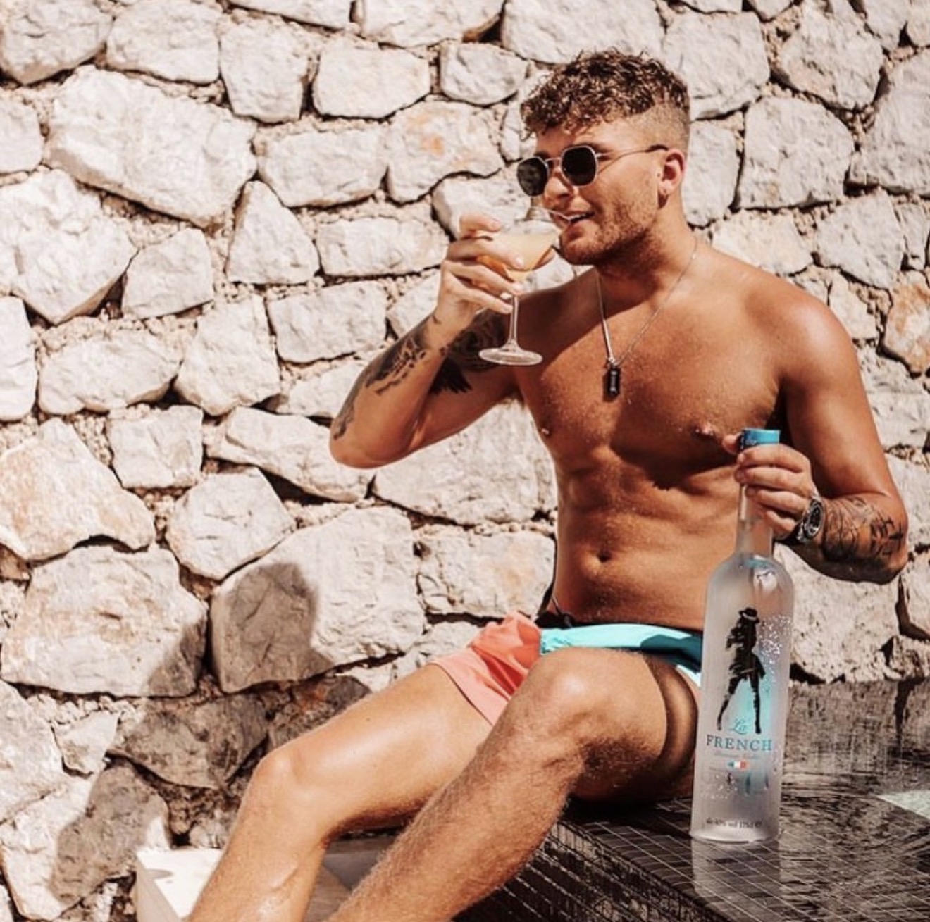 Poolside cocktail with La French Vodka